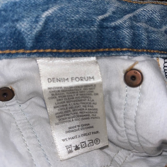 Denim Forum Blue Straight Leg Jeans with Cropped Finish - Picture 8 of 8